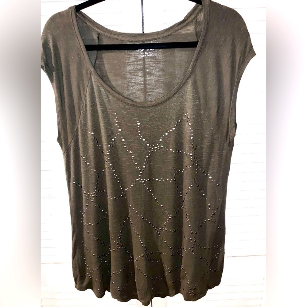 Lane Bryant Purple beaded Blouse Apt.9 Olive Green studded Blouse XL